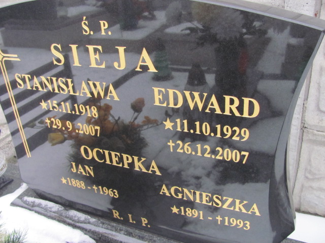 Agnieszka Ociepka 1891 Czeladź Piaski - Grobonet - Wyszukiwarka osób pochowanych